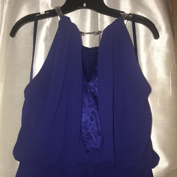 Eliza J Halter Chiffon Gown with Metal Necklace - Picture 8 of 8